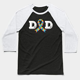 Autism Awareness Dad Father Acceptance Diffirent Ribbon Kids Baseball T-Shirt